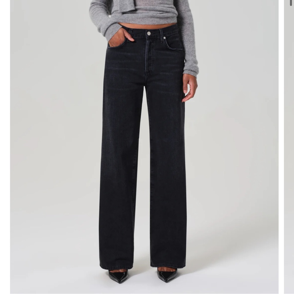 Citizens Of Humanity Black Annina High Rise Wide Leg Jean